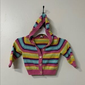Vibrant Striped Kids Hoodie Cardigan 90’s Y2K